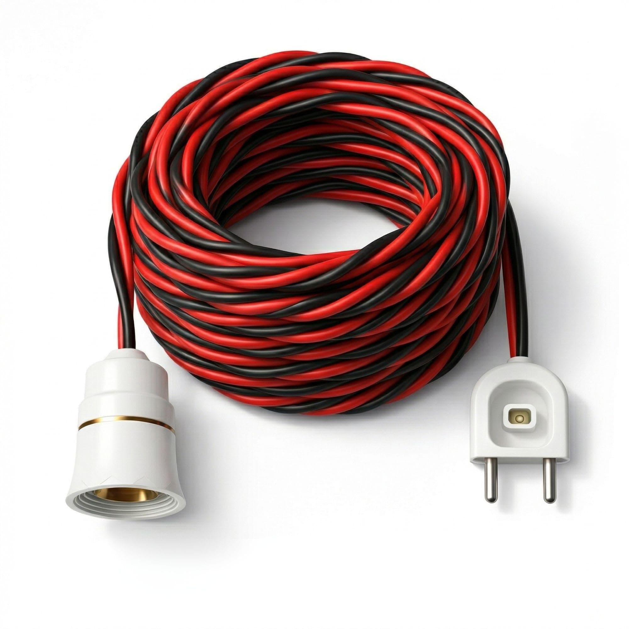 Bulb Holder with Wire and Plug Socket | B22 Bayonet Lamp Holder with Extension Cable | 2-Pin Plug | 220V–240V | Suitable for LED, CFL Bulbs | for Home, Festivals and Temporary Lighting (8 Meter)