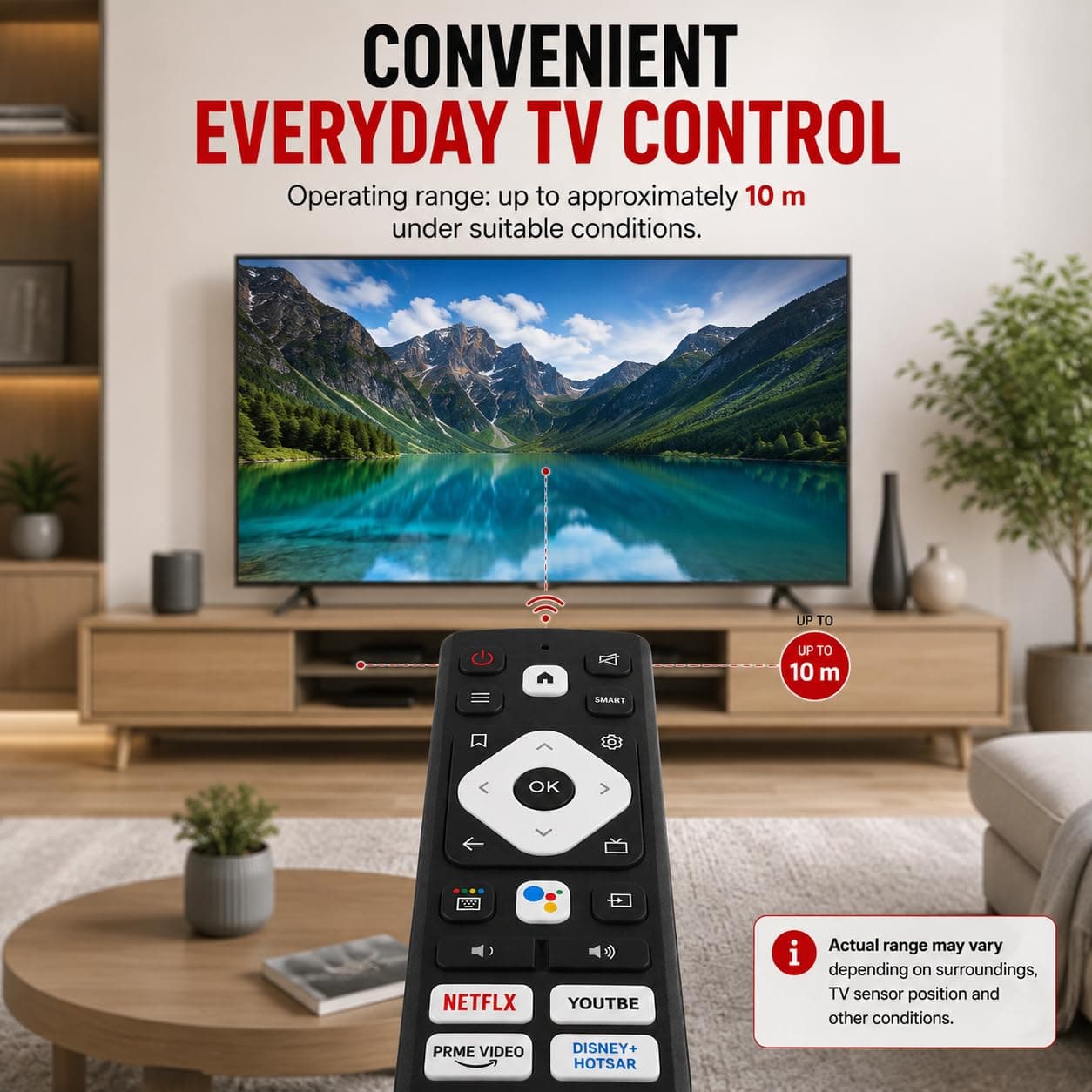 Book My Remote Compatible Remote Control for Acer Smart Android TV | Replacement for Original | Non-Voice IR | Fits I, H, V, P, S & XL Series | 32-75 Inch 4K UHD LED TV angle 6