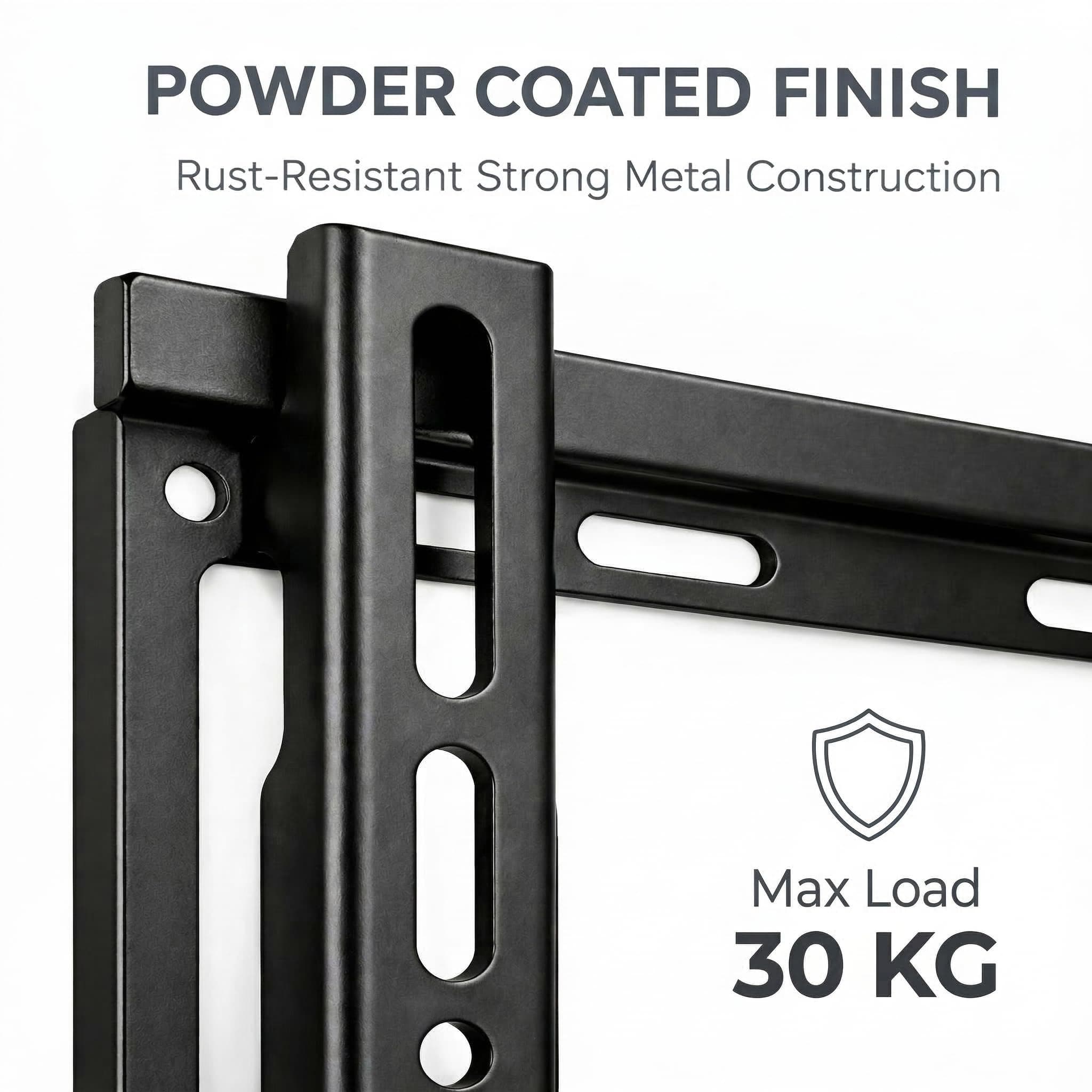 Heavy Duty TV Wall Mount Bracket for 14 to 43 Inch LED LCD Smart TV | Fixed Low Profile Universal Wall Mount Stand | VESA 75x75 to 200x200mm | Up to 30 kg | All Hardware Included angle 3