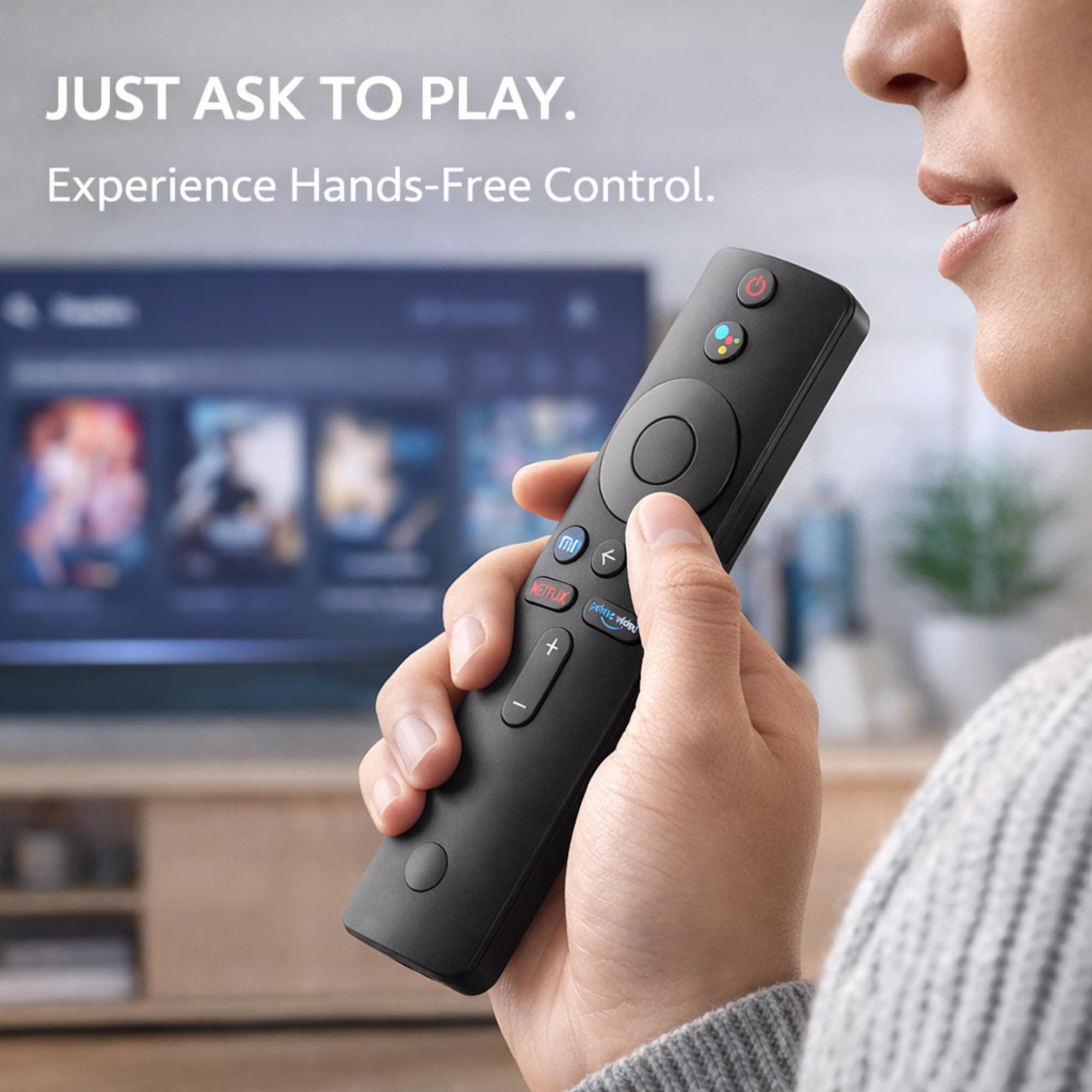 BookMyRemote Voice Remote Control Compatible with Mi TV 4A, 4X, 4K | Replacement for Original Xiaomi Smart Android TV, Mi Box 4K & Mi TV Stick | Bluetooth Connectivity with Google Assistant (Black) angle 8