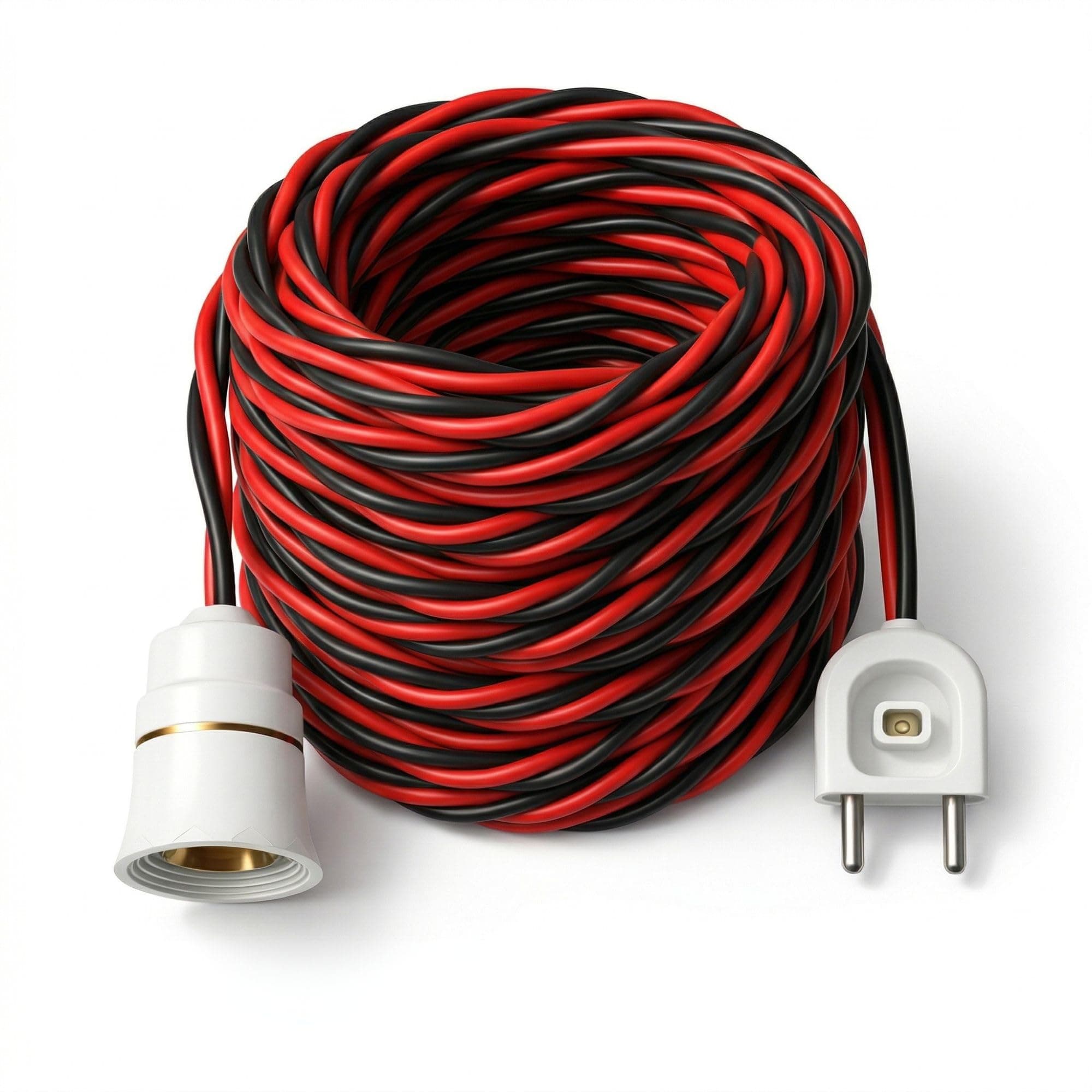 Bulb Holder with Wire and Plug Socket | B22 Bayonet Lamp Holder with Extension Cable | 2-Pin Plug | 220V–240V | Suitable for LED, CFL Bulbs | for Home, Festivals and Temporary Lighting (10 Meter)
