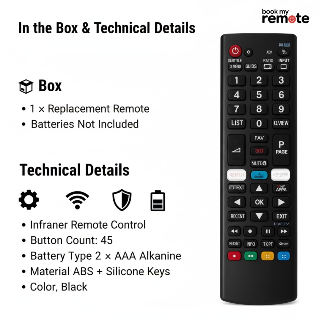 Book My Remote Universal Remote Control Compatible with LG Smart TVs - Image 3