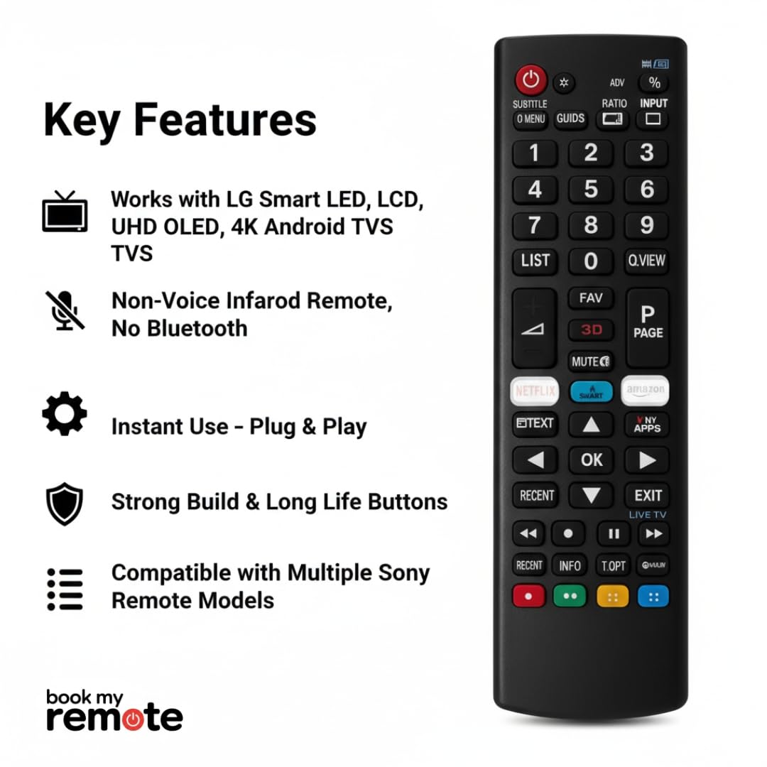 Book My Remote Universal Remote Control Compatible with LG Smart TVs - Image 2