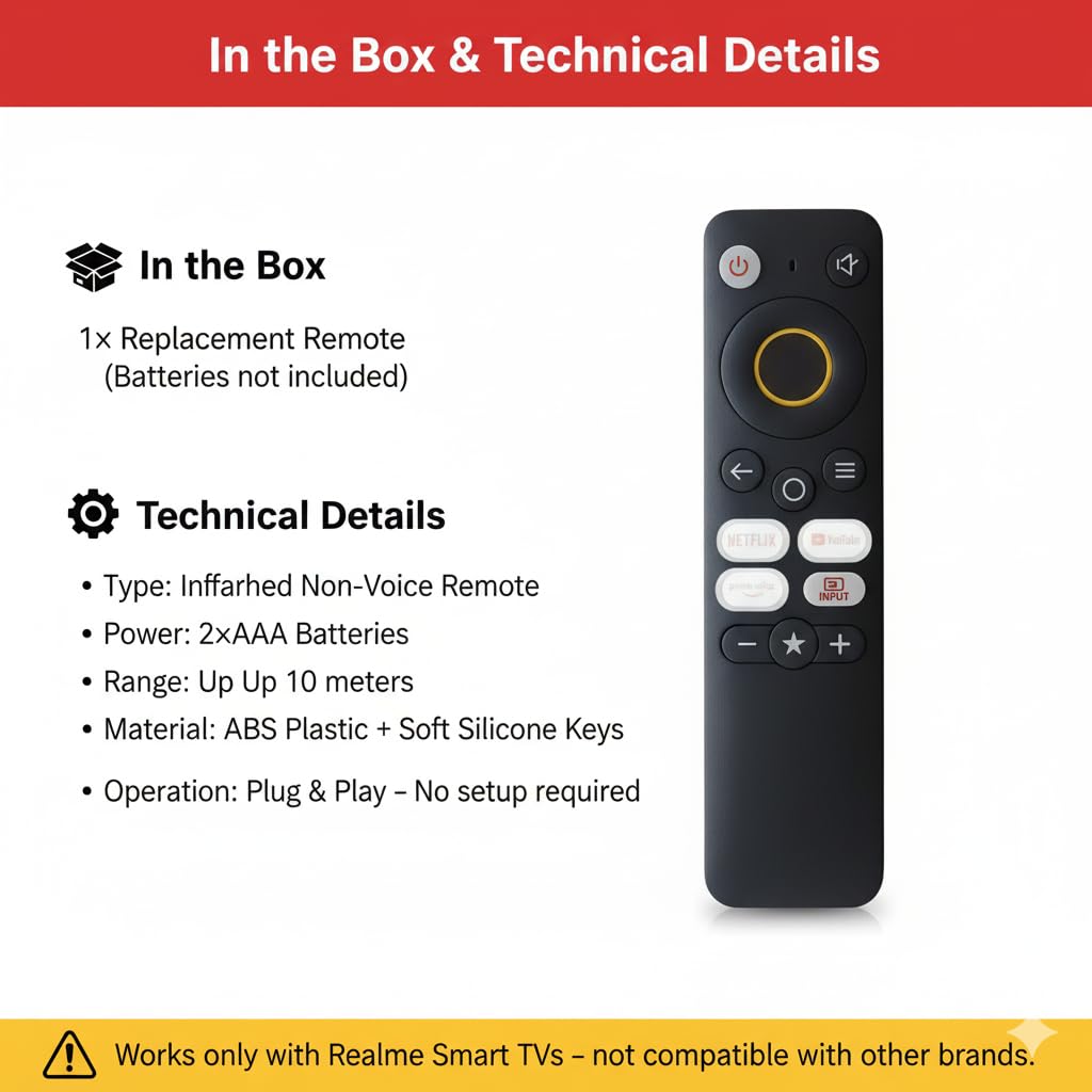 Book My Remote Realme TV Controller | Non-Voice Infrared Replacement - Image 3