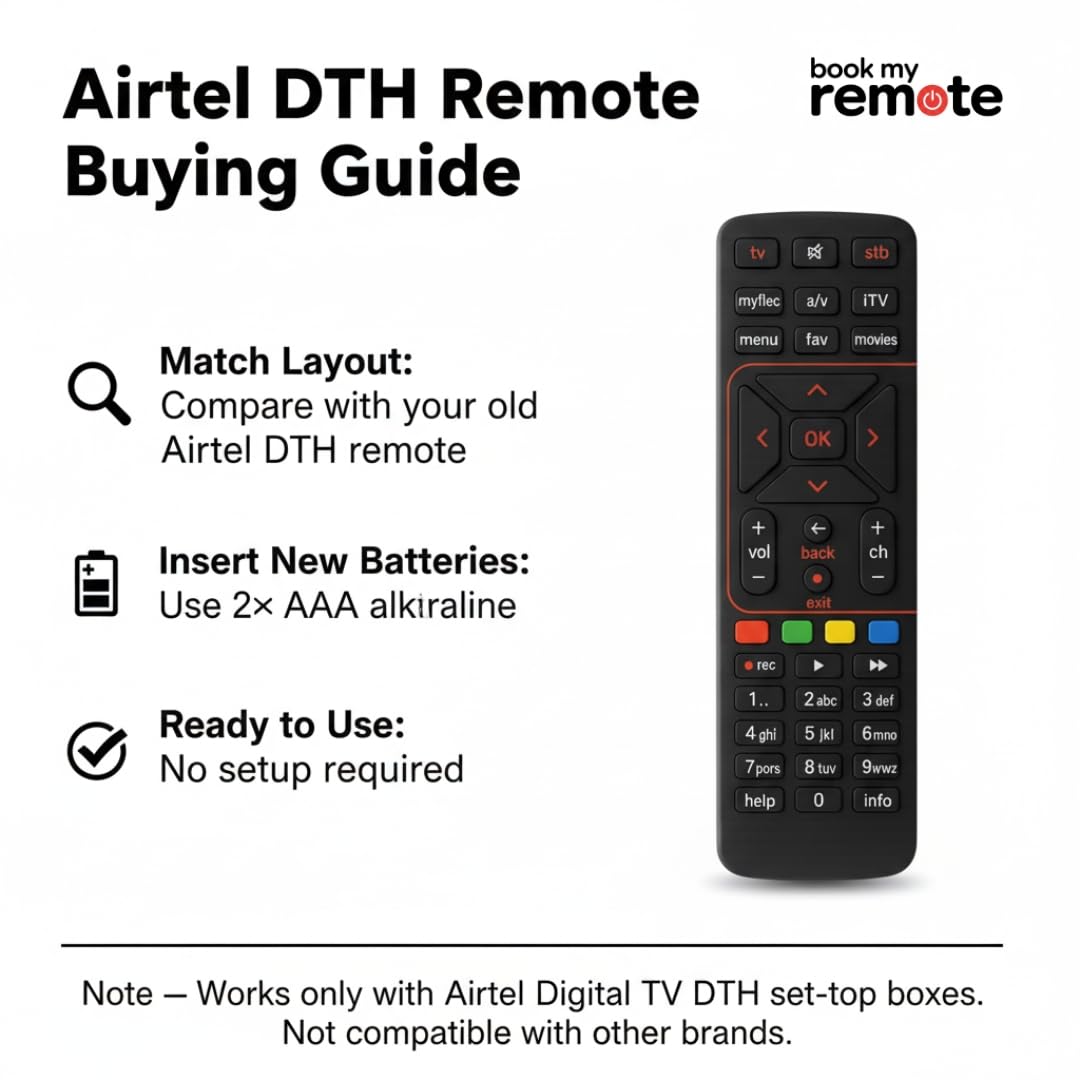 Book My Remote Compatible Airtel DTH Remote Replacement for Airtel - Image 4